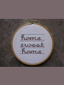 Image of schoolhouse script home-sweet-home Do-It-Yourself cross-stitch Kit