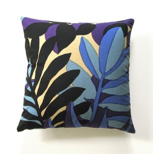 Image of Vintage Katsuji Wakisaka Marimekko Fabric Pillow, 18" x 18"