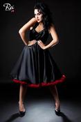Image of Black Duchesse Satin Full Circle Skirt