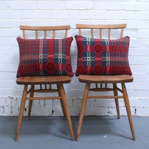 Image of Vintage Welsh Tapestry Cushion (Red)