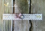 Image of Vintage Lace Wrapped Cuff with Vintage Rhinestone Button