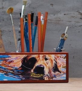 Image of Sadie has a Ball Desk Caddy