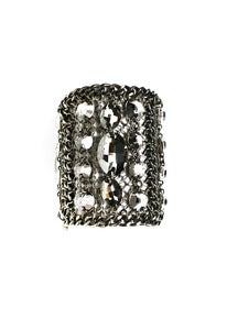 Image of Liberace Grand chainmaille and Swarovski antique silver crystal cuff + colors