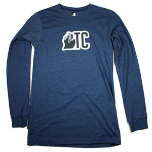 Image of TC Michigan Long Sleeve Shirt Heather Navy