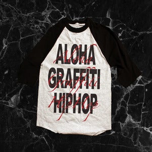 Image of Aloha Graffiti Hiphop Script - Athletic Heather Baseball Tee