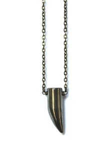 Image of Pyrite & Brass Bullet Horn Necklace