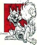 Image of Zombie Squirrel Print
