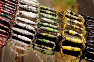 Image of Unique Paper Bead Cuff Bracelets