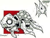 Image of Zombie Sea Turtle Print