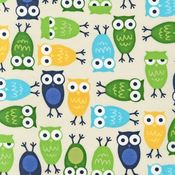 Image of Urban Zoologie Multicolor Owls on Beige