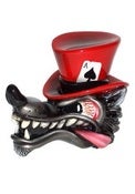 Image of Wolf in Top Hat - Passion Red