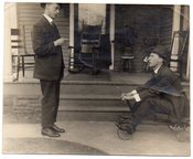 Image of VINTAGE TRICK PHOTO MAN TALKS TO HIMSELF 