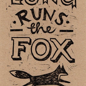 Image of 'Fox Proverb' lino print