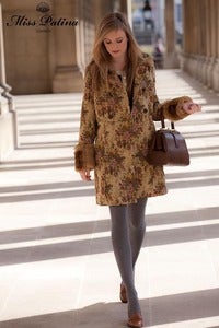Image of Ultra Luxurious Vintage Inspired Tapestry Coat (beige)