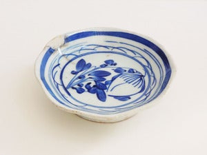 Image of Vintage Blue Chinese Botanical Dish