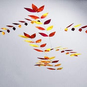 Image of Gold-Copper-Berrry Dappled Leaf Mobile by Moon-Lily Silk Mobiles