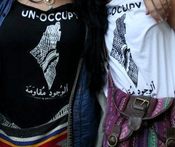 Image of UN-OCCUPY (Map of Palestine covered in Kuffeya)
