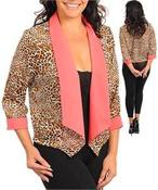 Image of Plus Size Cheetah and Blush Blazer 