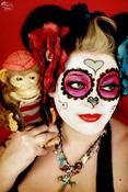 Image of Stunning Mexican Day of the Dead Cross Sugar Skull Charm necklace