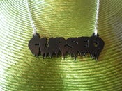 Image of CURSED Lettering Necklace Black Acrylic Necklace Horror Psychobilly Punk Halloween