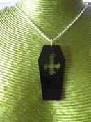 Image of Acrylic Coffin Necklaces Choice of Two Colours Pink or Black Horror Zombie Halloween 