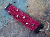 Image of Wine and Roses, handbeaded kumihimo cuff