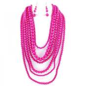 Image of Pink Pearl Necklace Set 