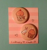 Image of BUTTONS: 2-pack of Cute Cupcake Pins / Buttons / Badges!