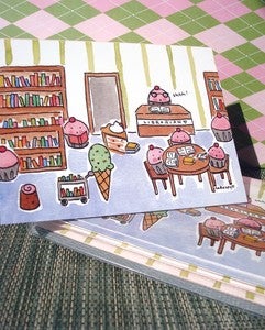 Image of 10-PACK STATIONERY CARDS: Cupcake Librarian Notecards
