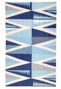 Image of Backgammon Dhurrie - Washed Denim