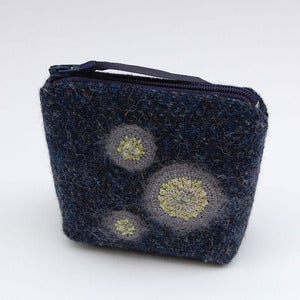 Image of Navy Harris tweed purse