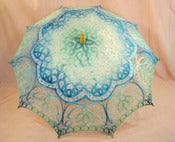 Image of Lace Parasol Turquoise and Blue