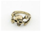 Image of Antique Gold Base Metal Skull Ring