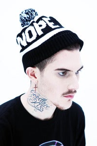 Image of KNITTED NOPE BEANIE WITH POMPOM (A-008)