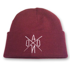 Image of Burgundy Embroidered AONO Logo Beanie
