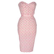 Image of Strapless Floral "Hourglass" Pencil Dress