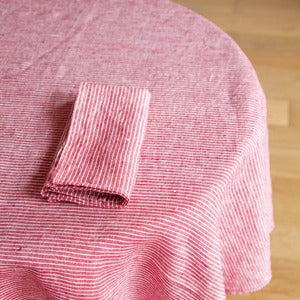 Image of Tablecloth: Red Thin White Stripe