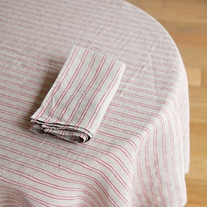 Image of Tablecloth: Natural Red Stripe