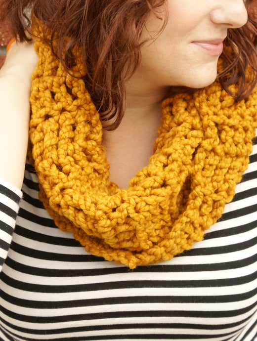 Butterscotch, crocheted infinity cowl Image of Butterscotch, crocheted infinity cowl