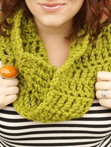 Image of Moss Envy, crocheted infinity cowl