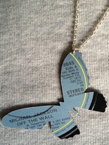 Image of Vinyl record necklace Butterfly Michael Jackson off the wall