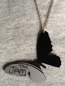 Image of Vinyl record necklace Butterfly The Jam Paul Weller