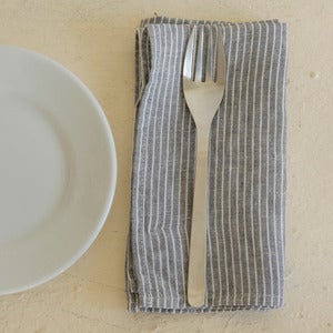 Image of Napkin: Grey Thin White Stripe