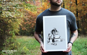 Image of Journalist Chimp Print by Nate Van Dyke