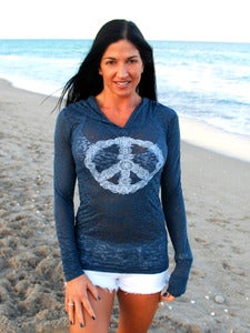 Image of Henna Peace Hoodie indigo