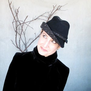 Image of Fedora Courant in black & black tweed