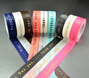 Image of Happy Birthday + Thank You Washi Tape