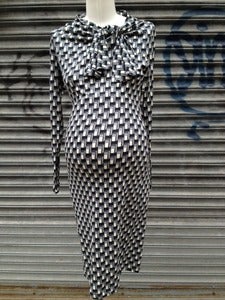 Image of Fragile Bow Tie Blocks Dress
