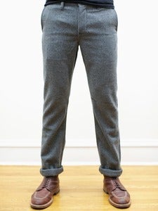 Image of Gray Japanese Wool Flannel Tailored Chinos