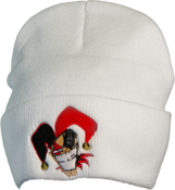 Image of White Cartoon Beanie - (FOLD UP)